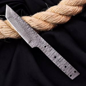 Cuchillo Tanto de Acero de Damasco en Blanco para Forjar, Hoja Completa, Kit de Cuchillo de Caza de Hoja Fija Personalizado OEM/ODM - Product Image 1