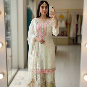 Conjunto de Salwar Kameez Elegante Bordado para Mujer con Dupatta, Traje Kurta Étnico Pakistaní para Fiestas y Eventos - Product Image 1