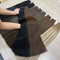 Extensions de cheveux Genius Weft, double épaisseur, cheveux humains vietnamiens Remy, lisses et ondulés