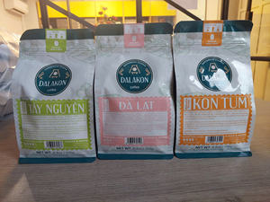 Caffeinated Premium Whole Bean Coffee Sweet Taste True Flavours Fresh Robusta Light <b>Roast</b> Dalakon Kon Tum <b>Bag</b> - Product Image 4