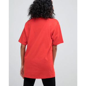 Camiseta de Algodón Roja Extra Grande para Mujer, Cuello Redondo, Corte Holgado, Color Sólido, Manga Corta, Tejido Jersey, Estilo para Todas las Temporadas - Product Image 2