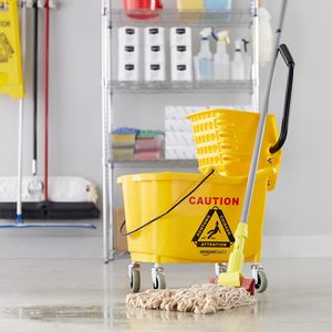 Têtes de balai rectangulaires KSR en coton de haute qualité, fil coloré, 5 pouces, bande en maille jaune, auto-essorage, réutilisables, durables - Product Image 4