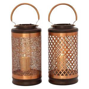 Wooden Cylindrical <b>Lantern</b> <b>Set</b> Matte Brown Candle Holder Christmas Home Decoration Durable Outdoor Indoor Use Handmade - Product Image 3