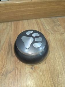 Black Metal Urn Jar Round Keepsake Container with Silver Lid <b>Memorial</b> Ash Storage for Home Display - Product Image 5