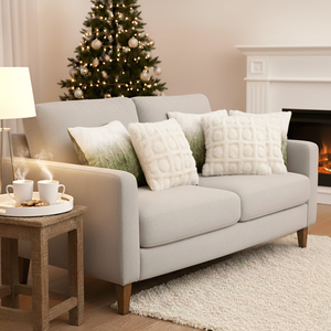 SOGA 6pc 45cm Luxury Decorative Pillows <b>Cream</b> Pom-Pom Grid Ombre Faux Fur for <b>Sofa</b> Bed 4 <b>Cream</b> Pom-Pom Grid 2 Ombre Faux Pillow - Product Image 6