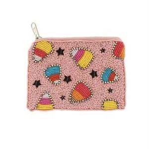 Monedero de Cuentas Colorido Hecho a Mano con Diseño Bohemio para el Mardi Gras, con Cierre de Cremallera Personalizable y Opción de Logotipo Personalizado - Product Image 1