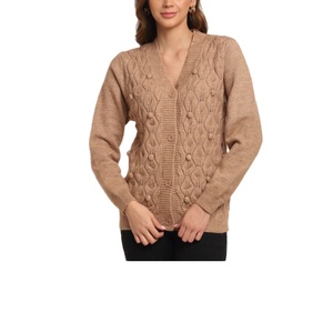 Nouveauté : Cardigan en laine/cachemire pour femme, col en V, manches longues, style décontracté, prix de gros direct usine - Product Image 1