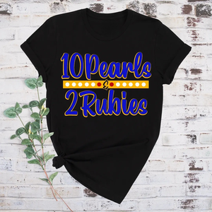 เสื้อยืดลาย 10 ไข่มุก 2 ทับทิม แฟชั่นผู้หญิง เสื้อยืดผ้าฝ้ายลำลอง พิมพ์ลายกราฟิก คอกลม แขนสั้น เสื้อท่อนบน สั่งทำได้ ขายส่ง - Product Image 1
