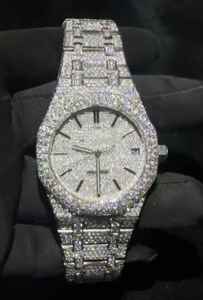 นาฬิกาข้อมือผู้ชายแบบฮิปฮอปหรูหราประดับเพชรโมอิสซาไนต์แบบกำหนดเอง พร้อมหน้าปัดแสดงวันที่ - Product Image 2