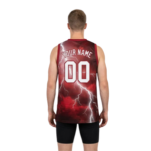 Storm Design Basketball-Trikot und Shorts-Set für Herren, ärmellose Teamuniform mit V-Ausschnitt und Sublimationsdruck, mit individuellen Spielernamen und Nummern - Product Image 2