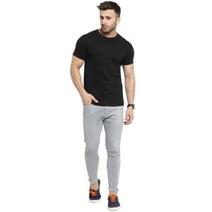 Venta al por mayor camiseta en blanco para hombres logotipo personalizado hombres 95% algodón 5% Elastano liso Slim Fit gimnasio Camiseta de manga corta pedido al por mayor - Product Image 6