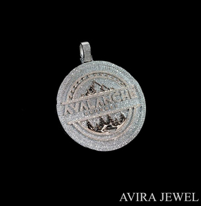 Pendentif Lettres 'Boss Man' avec Sac d'Argent en Argent Sterling 925 Massif, Plaqué Or Bicolore, Bijou Hip Hop Iced Out - Product Image 1