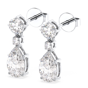 Boucles d'oreilles pendantes REYES de luxe en moissanite taille poire de 1,98 carat, plaquées or 14 carats, magnifiques bijoux raffinés pour femme, idéales pour un mariage - Product Image 3
