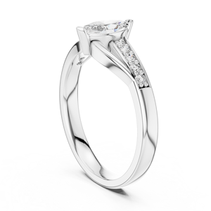 CLASSIC LAB GROWN MARQUISE CUT DIAMOND <b>RING</b> <b>SET</b> 18KT WHITE <b>GOLD</b> RHODIUM PLATED MINIMALIST ENGAGEMENT PARTY WEDDING DAILY USE for - Product Image 3