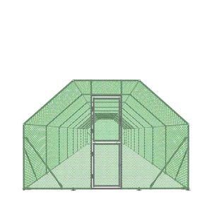 Enclos pour poulets en treillis métallique galvanisé verrouillable 10FT X 60FT, abri de 600 pieds carrés, type H, revêtement PVC avec TMG CRS1060 - Product Image 2