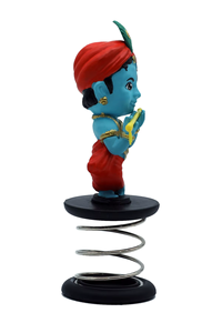Idole décorative Krishna en PVC et ABS recyclables, écologiques, de couleur bleue, pour tableau de bord de voiture, maison ou temple, modèle Bhakti Bansi-dhar Flute - Product Image 3