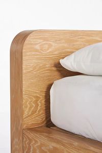 Japandi Style Light Oak Natural Teak Wood Platform <b>Bed</b> Frame - Product Image 3