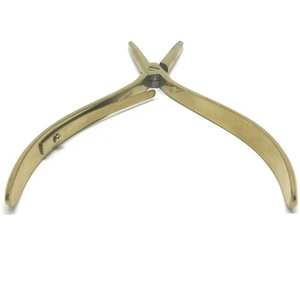 Pinzas Profesionales para Extensiones de Cabello con Punta Plana, Chapadas en Oro, de Acero Inoxidable, Herramienta para Crimpar Anillos Micro - Product Image 3