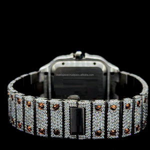 Reloj Hip Hop para hombre de 41 mm con diamantes Moissanite VVS 1 de calidad premium, movimiento automático de cuarzo, oro rosa de dos tonos. - Product Image 3