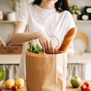 Bolsa de papel Kraft con asa 6 "x 3,15" x 8,25 "para regalos, manualidades, dulces, marcos de fotos y velas - Product Image 6