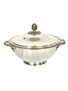Réchaud à Casserole Vintage en Argent Poli avec Couvercle et Poignées - Product Image 4