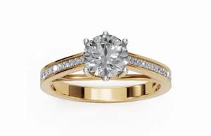 Anillo de Diamante Cultivado en Laboratorio, Redondo, 0.416 Quilates, 23 Piedras, Joyería de Oro Sólido en Oro Amarillo, Rosa y Blanco de 9KT, 14KT y 18KT para Mujer - Product Image 6