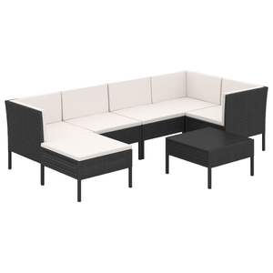 Ensemble de salon de jardin modulaire en rotin PE noir de taille moyenne à grande, mobilier d'extérieur haut de gamme - Product Image 2