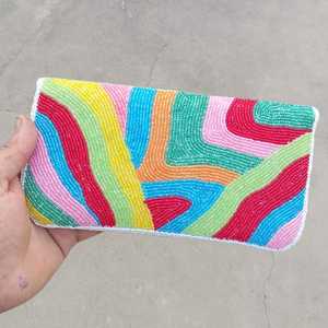 Nouvel Arrivage Sac à Main Femme Designer en Lin Perlé Imperméable Fait Main, Pochette Bandoulière Multicolore - Product Image 2