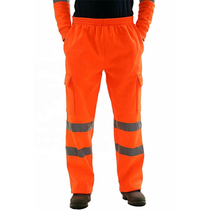 Pantalones de Trabajo Amarillos para Hombre, Cintura Elástica, Rayas Reflectantes, Bolsillos Tipo Cargo, Material de Lona Transpirable, Estilo Otoñal - Product Image 6