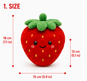 Juguete de peluche de fresa para perro, juguete de peluche de fruta lindo para mascotas, juguete chirriante para perros, juguete duradero para mascotas, juguete para la dentición de cachorros - Product Image 2