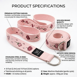 Sangle d'exercice de yoga en Spandex/Polyester avec boucle antidérapante, conception renforcée pour l'entraînement de flexibilité et les activités de fitness - Product Image 6