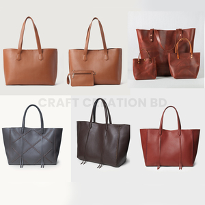 บังกลาเทศผลิตกระเป๋าโท้ทหนังแท้ 100% แบบขายส่ง OEM ODM รับผลิตตามสั่งจากโรงงานโดยตรง จำหน่ายกระเป๋าถือขายส่งจำนวนมาก - Product Image 3