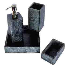 Elegante Juego de Baño de Cuatro Piezas de Poliresina Blanca, Accesorios Duraderos, Venta al Por Mayor - Product Image 2