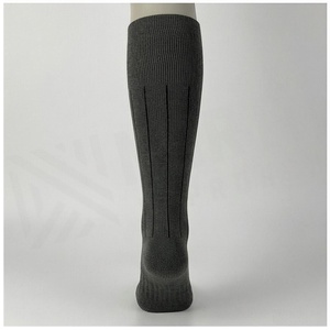 <b>Knee</b> <b>High</b> <b>Socks</b> Solid Gray Knitted Regular Style Sports <b>Socks</b> - Product Image 2