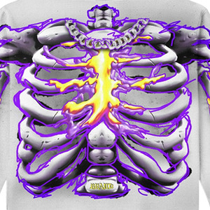 Men's Short Sleeve <b>Skeleton</b> Print <b>T</b>-<b>Shirt</b> 100% Cotton Eco-Friendly for Yellow Flame Design Formal O-Neck Knitted Regular Fit - Product Image 5