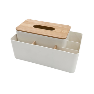 <strong>2026</strong> Multifunctional <strong>tissue</strong> Box Plastic Bamboo Storage Customized <strong>color</strong> Home Living Room Bedroom Desktop Organizer - Product Image 1