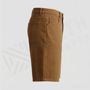 Shorts en jean en coton pour hommes, imprimés avec logo, style streetwear hip-hop, longs, délavés, couleur personnalisée, vente en gros - Product Image 3