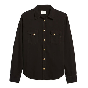 Best Selling Men's Casual <b>Denim</b> Shirt Breathable <b>Material</b> Comfortable Long Sleeve Plain Design Button OEM Service Available - Product Image 5