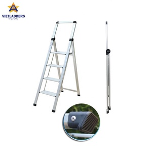 VIETLADDERS Hanoi Conveniently Compact EN131 <b>Aluminum</b> Slim Folding Domestic Step <b>Ladder</b> NKVL-4SL 1 Year Warranty Graphic Design - Product Image 1