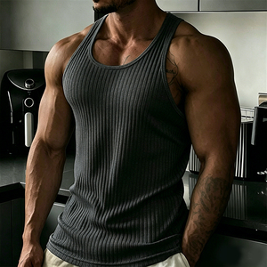 MILIENZ SPORTS APPAREL Camisetas sin mangas de cuello alto para hombre, 100% algodón, corte formal, longitud regular, estilo vintage lavado - Product Image 4