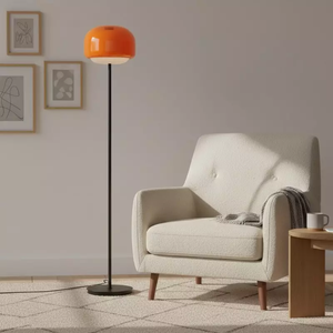 Lampes <span class=keywords><strong>sur</strong></span> <span class=keywords><strong>pied</strong></span> de style moderne du milieu du siècle pour salon, <span class=keywords><strong>lampe</strong></span> <span class=keywords><strong>sur</strong></span> <span class=keywords><strong>pied</strong></span> en forme de champignon avec abat-jour en verre orange, <span class=keywords><strong>lampe</strong></span> de lecture, éclairage d'ambiance - Product Image 2
