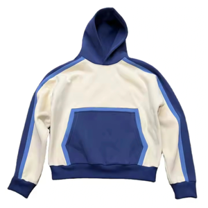 Conjunto de Sudadera con Capucha Corta y Pantalones de Felpa con Bordado Personalizado, Unisex, Bloques de Color, Bolsillo Canguro, Traje Deportivo de 2 Piezas para Hombre - Product Image 2