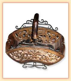 Porte-revues mural en bois de teck antique, poli, sculpté à la main, écologique, personnalisé, boîte à monnaie, élégant et décoratif - Product Image 3