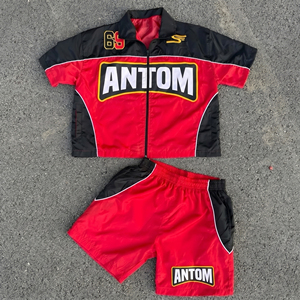 Custom Logo Printed Breathable High Quality Summer <b>Plus</b> <b>Size</b> Thermal Streetwear Windbreaker Set Mens Waterproof Shorts Two Piece - Product Image 4
