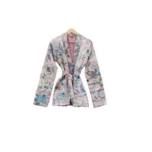 Albornoz Maxi de algodón tejido a mano de primera calidad para mujer, chaqueta Kantha étnica hecha a mano, estampado de mono Floral, bordado de invierno - Product Image 1