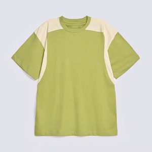 Camiseta Casual de Algodón Verde para Hombre, con Bloques de Color, Transpirable y Ligera para el Verano - Product Image 1