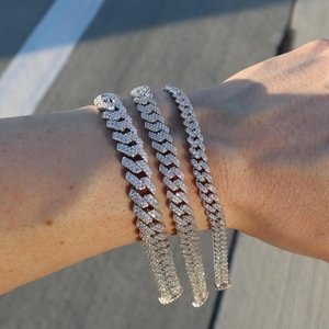 Pass Diamond Tester <b>Iced</b> <b>Out</b> VVS Cuban <b>Chain</b> 6mm 8mm 925 Moissanite Cuban <b>Chain</b> Necklace - Product Image 2