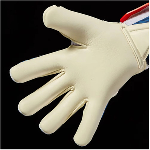 Gants de gardien de but de football en latex allemand extensible blanc et bleu, design personnalisé, latex allemand de 3 mm injecté - Product Image 5