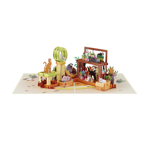 Tarjeta de felicitación 3D Pop-Up de árbol de gatos, hecha a mano, de papel cortado con láser, con temática de animales, para cumpleaños, proveedor al por mayor - Product Image 5