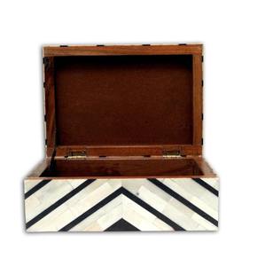 Boîte de rangement décorative de luxe moderne anti-poussière à grande capacité avec incrustation de os, personnalisable, fabricant OEM ODM - Product Image 4